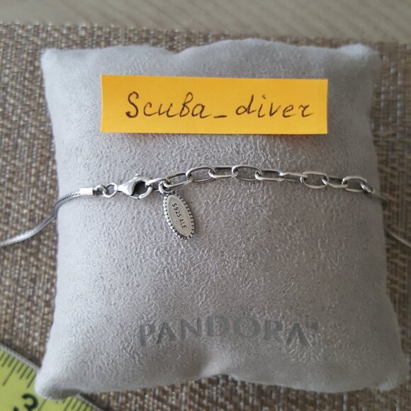 RARE Pandora Two-Tone 925 Silver 14K Gold Crossover Wrap Rope Pendant Necklace - Picture 3 of 12